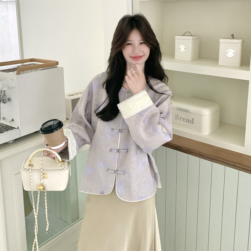 现货2026秋新款中式风碎花外套13187-P150-K225,女装套装/套裙,2C013