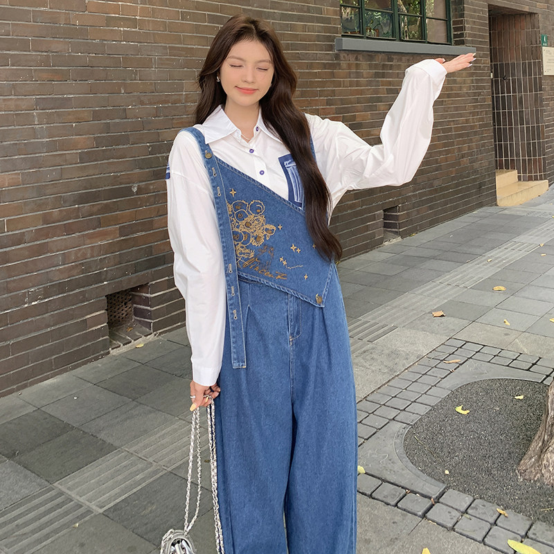 新品24年秋季新款牛仔刺绣连体裤2C112-C335-P125-K178,女装连体裤,2C112