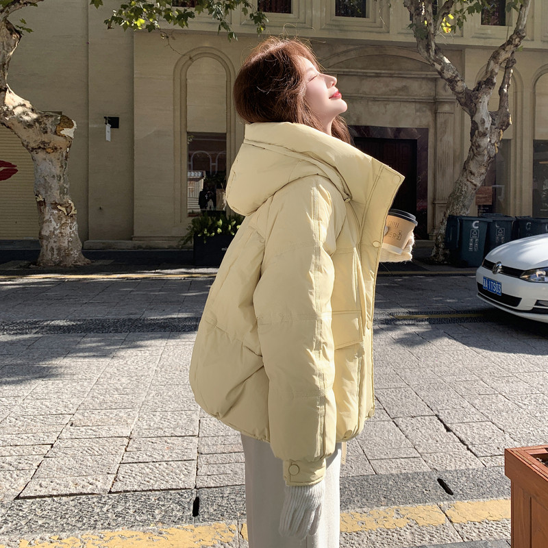 现货新款韩东大门加厚保暖羽绒服百搭连帽面包服女装外套女,女装羽绒服,2B114