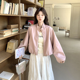 现货：春装新款时尚潮流休闲立领皮衣外套2C135-6872P145K228，女装短外套，2C135