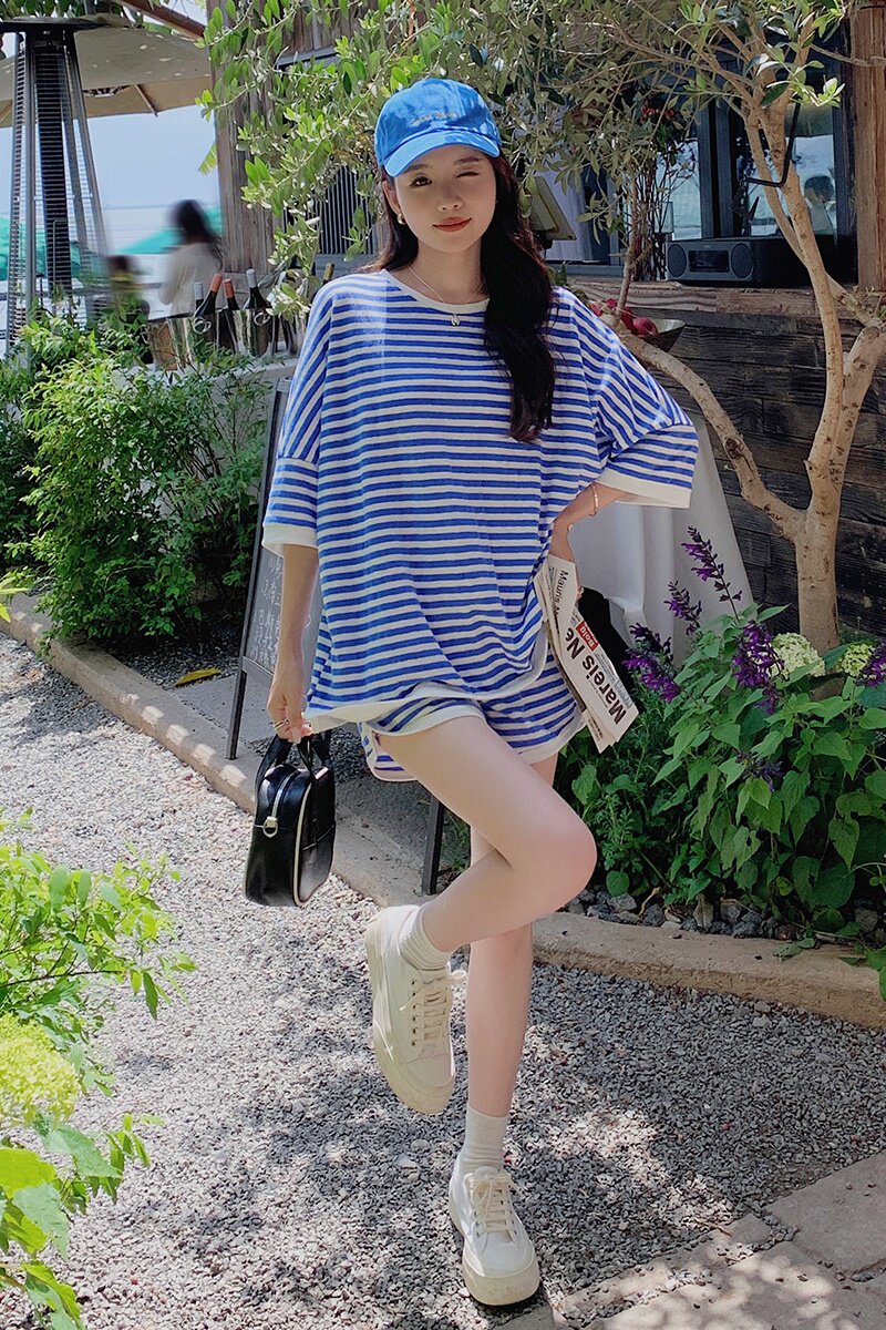 【夏款现货】百搭不挑人的条纹套装088-2385p125k188,女装套装/套裙,2C088