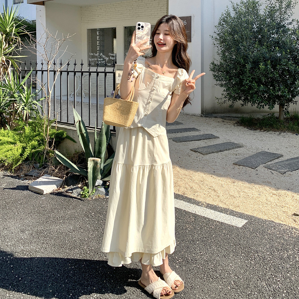 夏装新款巨好看气质显瘦上衣＋半身裙两件套2C135-6897P145K218,女装套装/套裙,2C135
