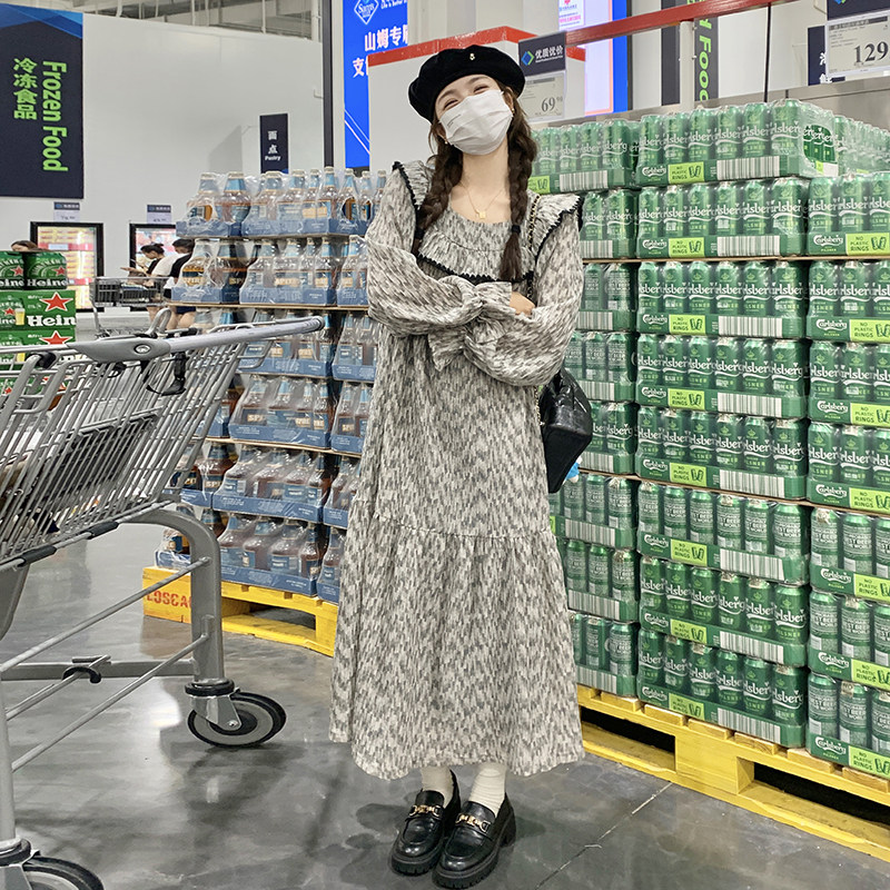 法式复古碎花荷叶边连衣裙女2025春季新款时尚显瘦高级感气质长裙图片