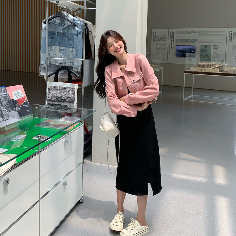 【新品】2025秋装女装新款牛仔连衣裙两件套266-p140-k205,女装连衣裙,2C266