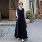 ：秋装新款针织T＋恤马甲阔腿裤三件套装2C135-8905P175K258，女装套装/套裙，2C135