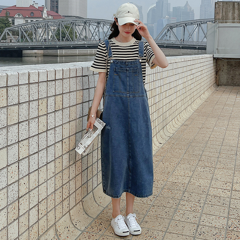 学院风牛仔背带裙9023-P115控168,女装连衣裙,2C196