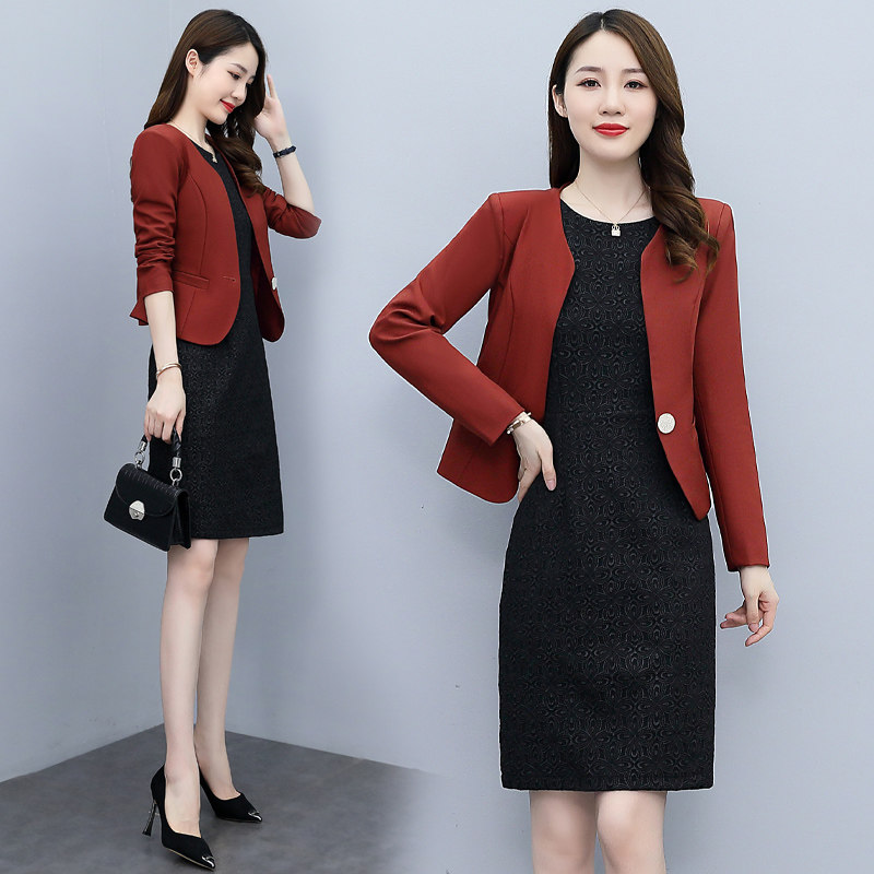2021时尚简约大方气质优雅收腰显瘦修身休闲百搭两件套，女装套装/套裙，梦依缘图片