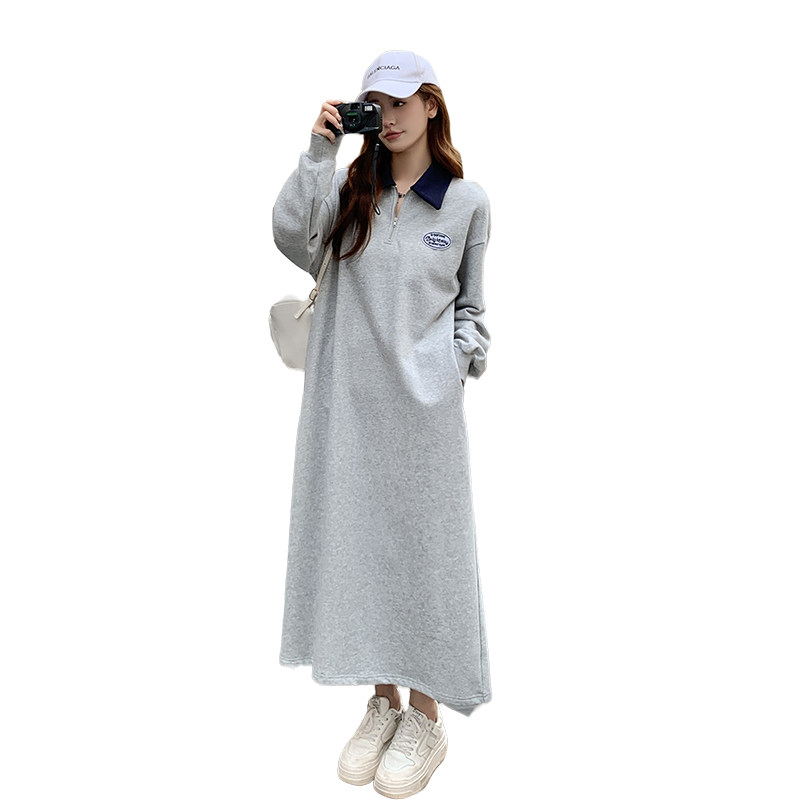 新品主推秋季长款过膝加厚卫衣连衣裙2C032861P115K168,女装连衣裙,2C032