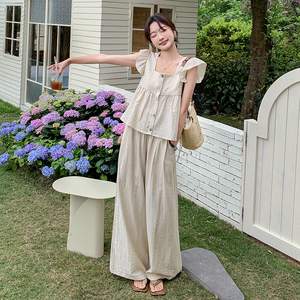 现货！法式复古小飞袖衬衫设计感小众两件套套装5067P145K208图片