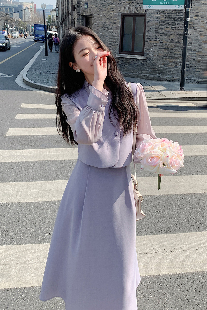 长期大货#2025秋装假两件套装连衣裙#2C133-811-P125-K178,女装连衣裙,2C133