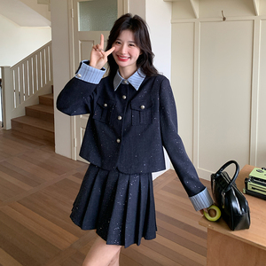 春装小香风连衣裙套装女2026年新款小个子高级感开春穿搭配一整套图片