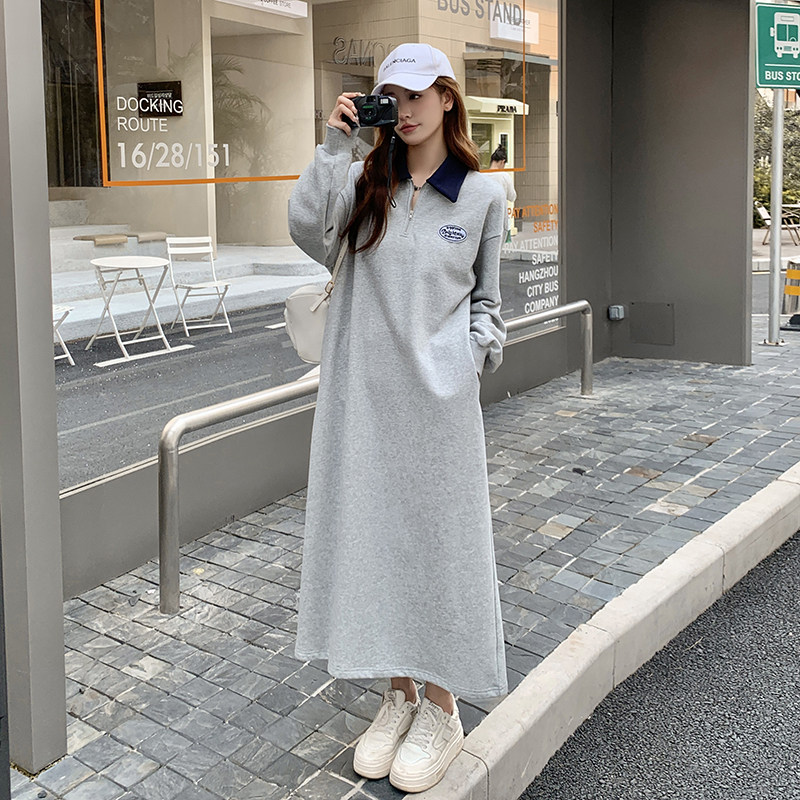 新品主推秋季长款过膝加厚卫衣连衣裙2C032861P115K168,女装连衣裙,2C032