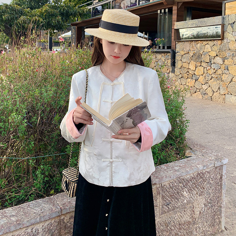 【现货新款】新中式风盘扣提花短外套8839P145K198,女装短外套,2C269