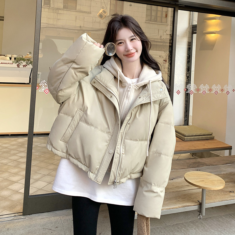 冬季韩系撞色连帽假两件小个子面包服羽绒服皮外套女6117P255K378,女装羽绒服,2C166