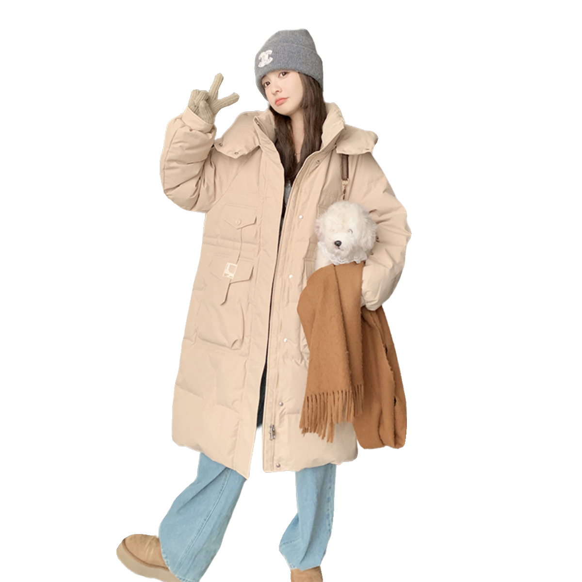 新品大货出冬季贴标长款棉衣2C032872P195K278,女装棉衣/棉服,2C032