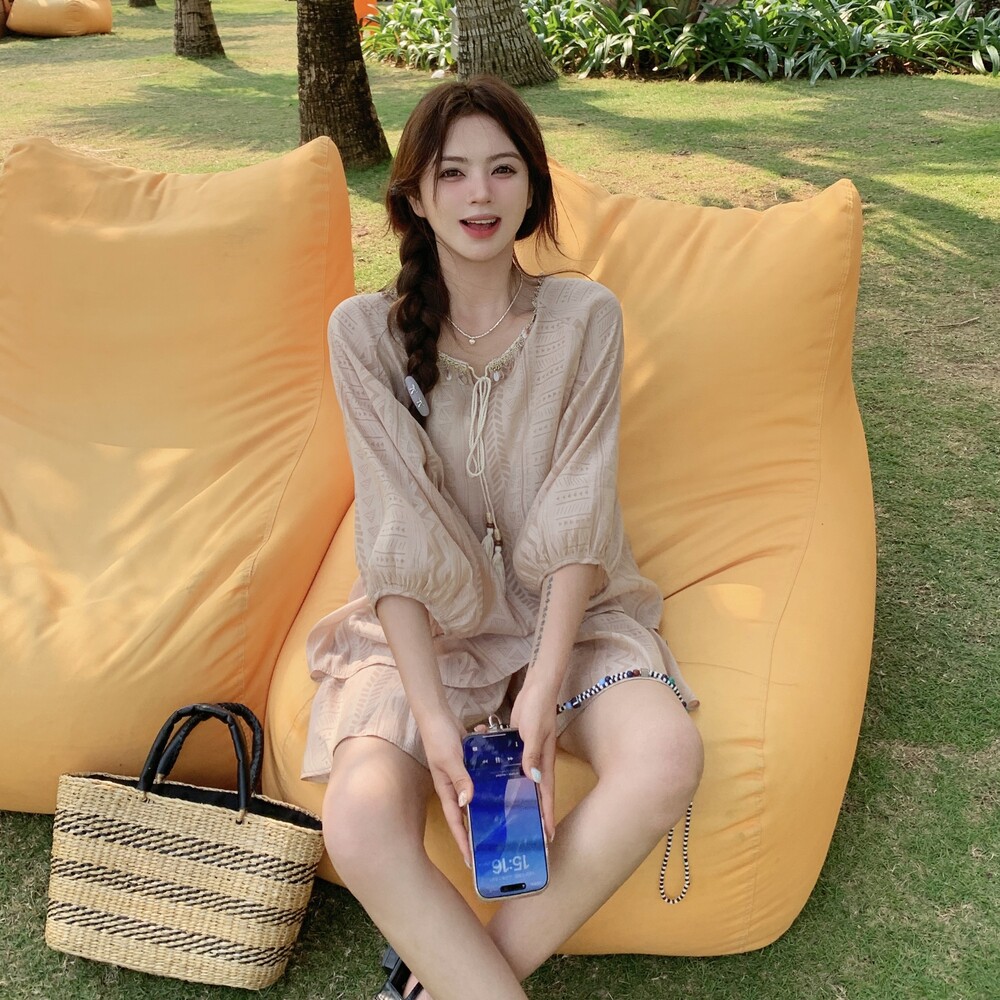 现货夏装新款25时尚名族风短裤凉爽套装2D044-739-P145-K218,女装套装/套裙,衣珂纱朗