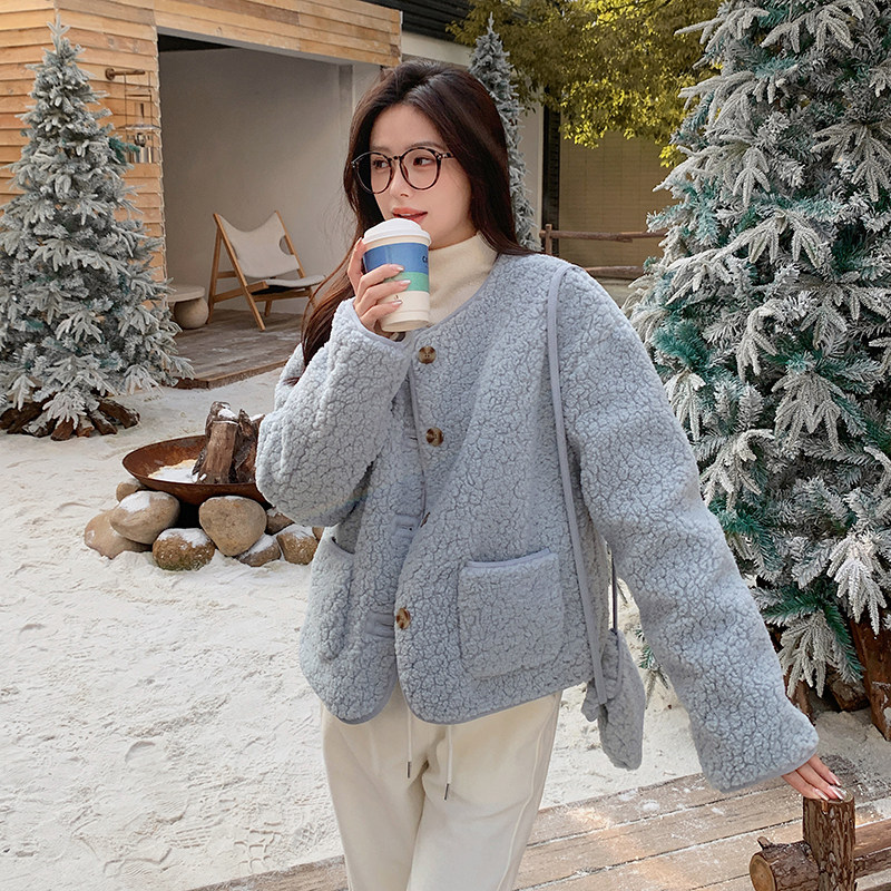 现货时尚甜美羊羔毛外套羽绒服配小挎包2C233-8867-P220K329,女装羽绒服,2C233