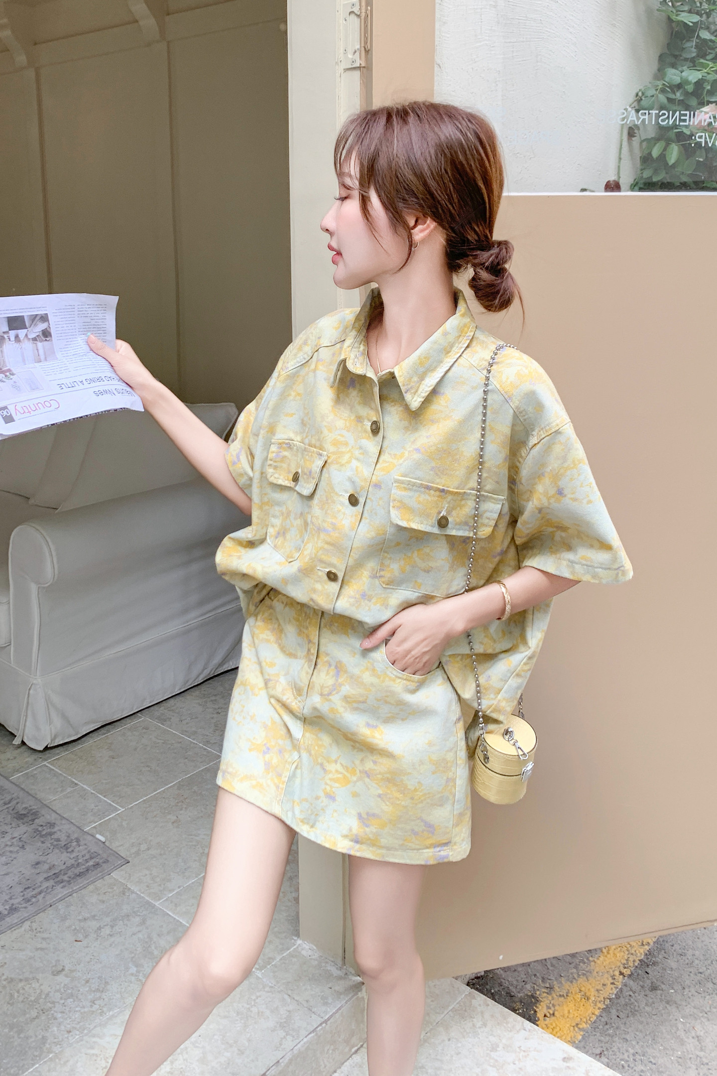 今日新品//夏季薄款牛仔套装/印花水洗5546-P165-K238,女装套装/套裙,2C275