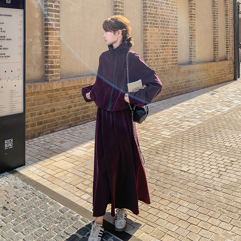:秋装新款时尚休闲PU皮外套半身裙两件套2C135-6813P185K258,女装套装/套裙,2C135