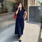 轻熟风气质木耳边上衣高腰半身裙套装女2025夏新款收腰显瘦两件套，女装套装/套裙，2C212
