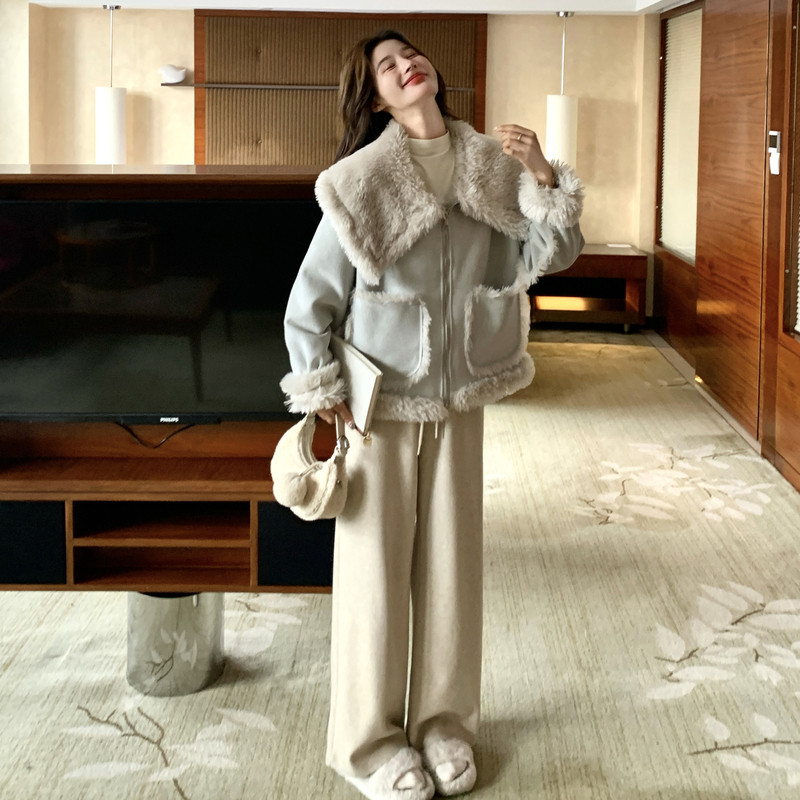 现货主推！！蓝色皮毛一体2C203-5575-P210-K318,女装棉衣/棉服,2C203