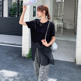 休闲T恤印花阔腿裤套装女夏2025新款又酷又飒穿搭两件套减龄超火，女装套装/套裙，2C277