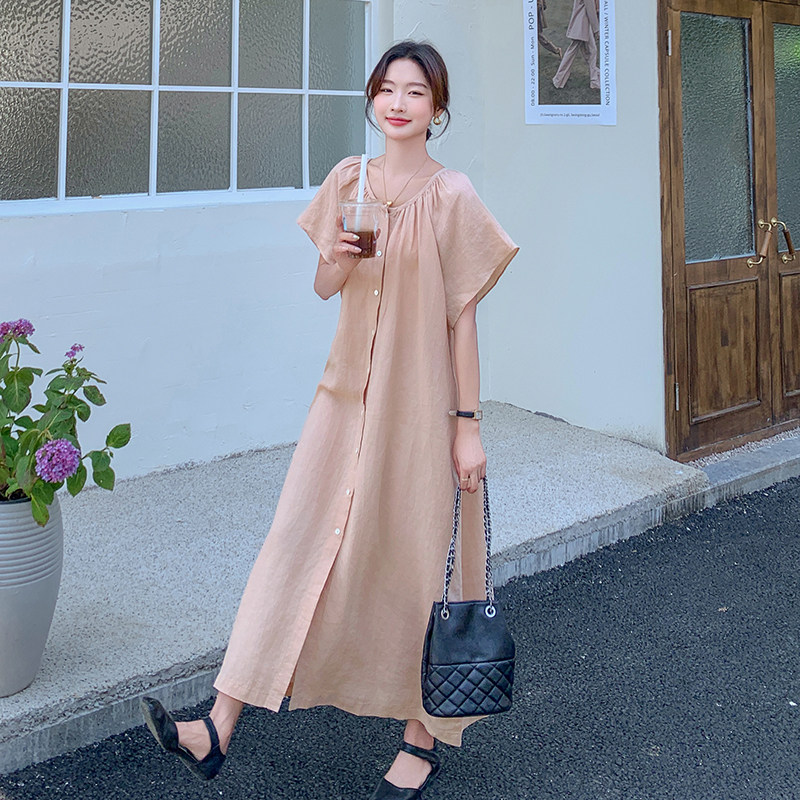 夏季韩版泡泡袖皱褶设计连衣裙5091P135K208,女装连衣裙,2C166