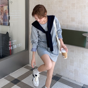 针织披肩格子袖口拼接卫衣+半身短裙三件套2C233-5818-P165-K239图片