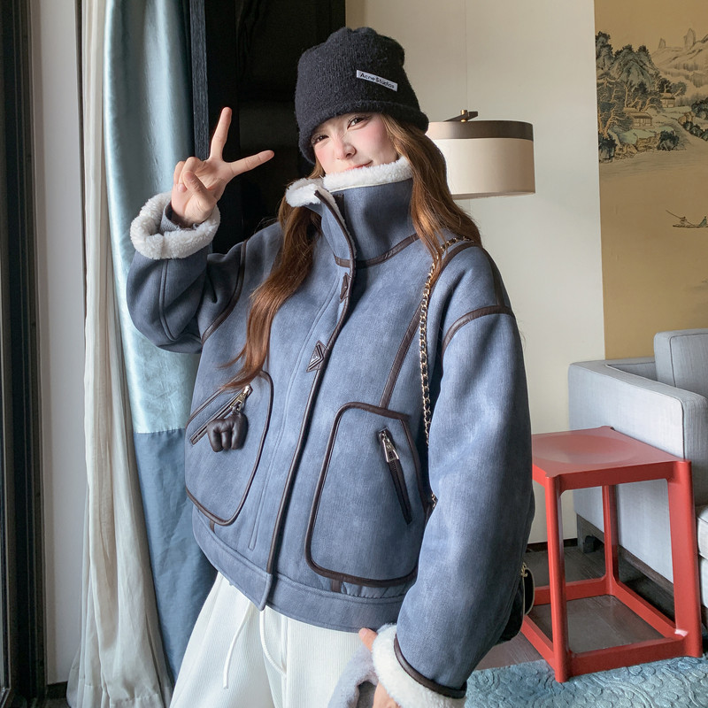 《大货已出，数据好》羊羔毛外套2D045-P195-K298,女装棉衣/棉服,2D045