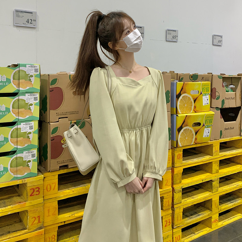 现货2025春季新款韩系浪漫抹茶仙女裙子2C057-A35-P130-K195,女装连衣裙,2C057