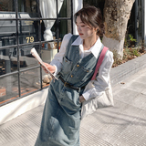 超好看复古牛仔连衣裙长袖衬衫两件套女2024春秋新款气质长裙套装，女装套装/套裙，2C159