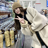 【现货】牛仔拼接羊羔毛外套c016-7069-P215-K328，女装皮衣，2C016