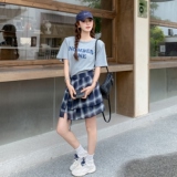 现货！现货！现货！T恤裙+格子围裙两件套2C212-G120-P135-K188，女装套装/套裙，2C212