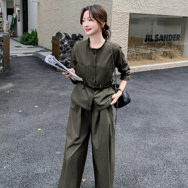 现货：新款秋季时尚洋气流苏上衣阔腿裤套装2C135-6808P165K238,女装套装/套裙,2C135