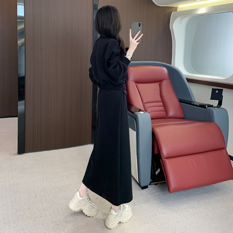 时尚修身显瘦开衫卫衣半身裙套装女,女装套装/套裙,2C310