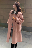 2025冬季新款韩系慵懒风大口袋宽松外套女CO57-A02-P195-K288，女装毛呢外套，2C057