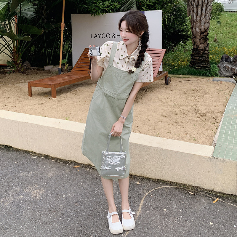 学院风2025新款背带裙学生小个子衬衫两件套2C057-1121-P130-K188,女装套装/套裙,2C057