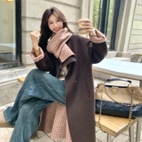 ！有货！围巾格子70羊毛双面呢大衣2C260-D082-P265-K388，女装毛呢外套，2C260