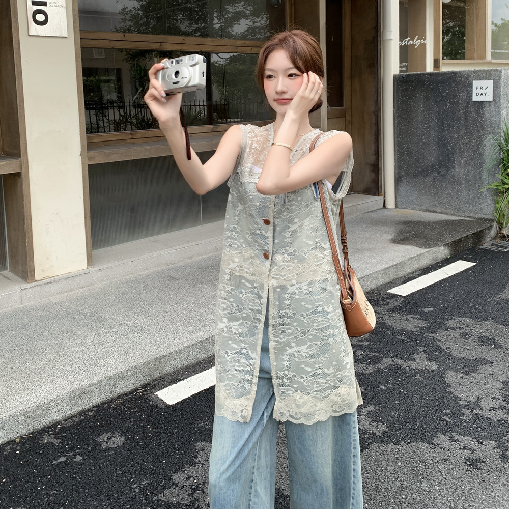 新款夏季时尚蕾丝拼接牛仔套装2C098-8575P165K238,女装套装/套裙,2C098