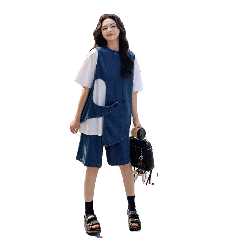 2025春夏新款原创设计洋气时尚百搭牛仔套装2C112-C313-P120-K178,女装套装/套裙,2C112
