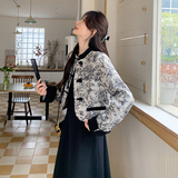 新中式国风盘扣上衣女2025春秋季新款韩版收腰显瘦连衣裙两件套装，女装套装/套裙，2C098