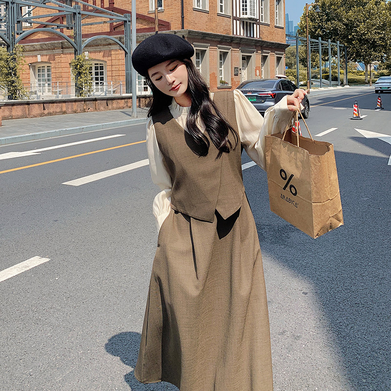 【现货主推】马甲连衣裙假两件衬衫裙2C166-3050P125K178,女装连衣裙,2C166