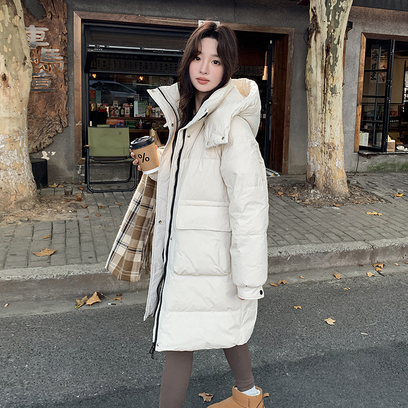 90白鸭绒时尚白色中长款羽绒服2C291-YRF13991-P375-K599,女装羽绒服,2C291