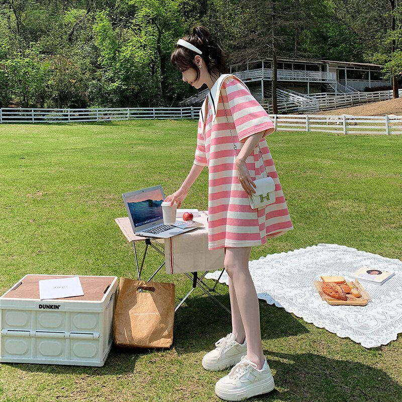 现货 主推 数据好 夏季海军领条纹连衣裙 2C032 827 P95 K148图片