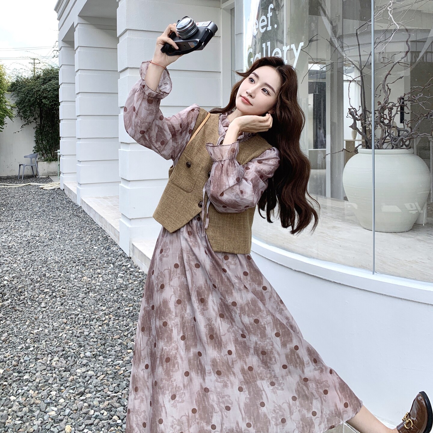 法式高级感气质西装马甲套装裙女2025春秋季新款显瘦连衣裙两件套图片