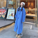 现货毛绒绒长款2色夹棉呢大衣外套2C117-1747P175K258，女装毛呢外套，2C117