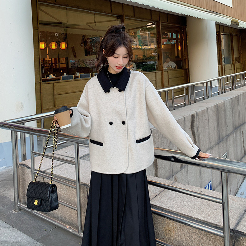 【白底图买家秀已更新】80%短款双面羊绒M001-p225控358,女装毛呢外套,2C209