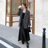 灰色西装外套两件套2025秋季高级感宽松休闲西服吊带裙时尚套装，女装套装/套裙，2C088
