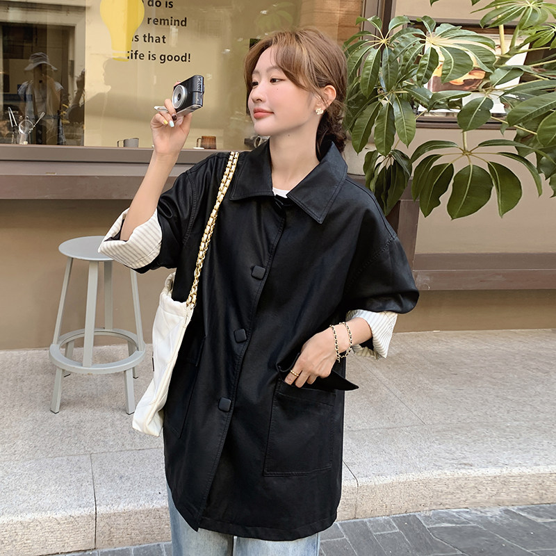 现货2025秋装新款皮风衣2C299-8065-P145-K208,女装皮衣,2C299