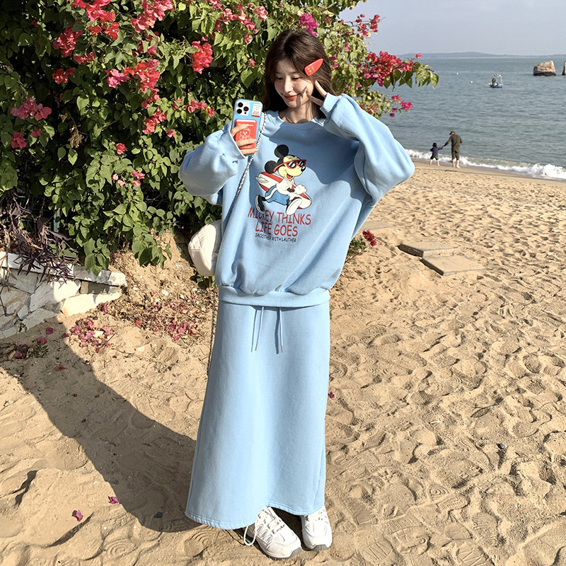 现货：新款春装休闲宽松版运动图文两件套装裙2C135-6867P165K248,女装套装/套裙,2C135